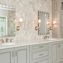 Large Picket Royal 6"x12" Polished Marble Waterjet Decos Tile product shot bath view