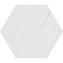 Hexagon Winslow White 5 25/32"x5" Polished Marble Waterjet Decos product shot wall view