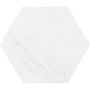 Hexagon Ice white 5 25/32"x5" Honed Marble Waterjet Decos Product shoot tile view