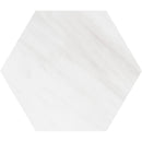 Hexagon Ice white 5 25/32"x 5" Polished Marble Waterjet Decos Product shoot tile view