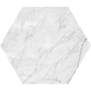 Hexagon White Carrara 5 25/32"x5" Honed Marble Waterjet Decos profile view
