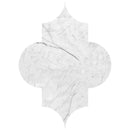 Arabesquette White Carrara 6"x8 1/4" Honed Marble Waterjet Decos profile view