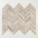 Chevron Silver Skyes 13"x10" Polished Marble Waterjet Decos angle view