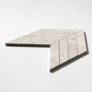 Chevron Silver Skyes 13"x10" Polished Marble Waterjet Decos profile view