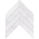 Chevron Ice white 13"x10" Honed Marble Waterjet Decos Product shoot tile view