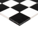 White and Black 12"x12" Matte Porcelain Mesh-Mounted Mosaic Tile product shot profile view