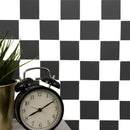 White and Black 12"x12" Matte Porcelain Mesh-Mounted Mosaic Tile room shot watch on closet view