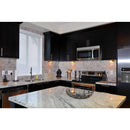 Napa gray 12X12 glazed ceramic mesh mounted mosaic tile NNAPGRA2X2 product shot kitchen view