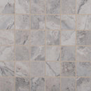 Napa gray 12X12 glazed ceramic mesh mounted mosaic tile NNAPGRA2X2 product shot multiple tiles close up view