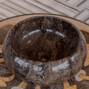 narcist marble stone vessel round sink NTRVS17 D16 H6 angle view2