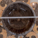 narcist marble stone vessel round sink NTRVS17 D16 H6 diameter measure view