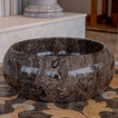 narcist marble stone vessel round sink NTRVS17 D16 H6 side view2
