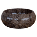 narcist marble stone vessel round sink NTRVS17 D16 H6 side view