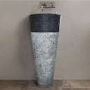 Black Marble Pedestal Sink Conical Bathroom Vessel
