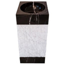 Handcrafted Black And White Marble Pedestal Bathroom Sink 16
