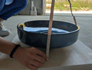 Black Marble Vessel Sink Above Counter Polished 16 Inch Round