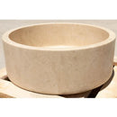 Handcrafted Travertine Beige Natural Stone Vessel Sink 16 Inch