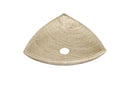White Travertine Corner Vessel Bathroom Sink Polished Beige Natural Stone