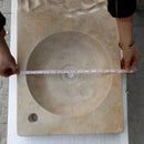GMSTONE Travertine Light Beige Vessel Bathroom Sink 21-4x18 Inch Countertop