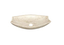 Handcrafted Natural Travertine Oval Polished Vessel Bathroom Sink Beige