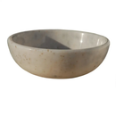White Marble Vessel Sink Afyon Stone Round Bathroom Basin 16 Inches