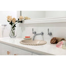 Champagne Limestone Oval Braid Self-rimming Above Vanity Bathroom Sink (W)18" (L)22" (H)6" bathroom view installed drop-in view
