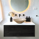 GMSTONE Handcrafted Beige Natural Travertine Oval Vessel Bathroom Sink 22 Inch