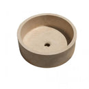 Handcrafted Travertine Beige Natural Stone Vessel Sink 16 Inch