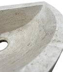 Light Travertine Half Round Vessel Bathroom Sink Beige 10 Inch