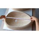 Handcrafted Natural Travertine Beige Oval Vessel Sink W 14L 20in