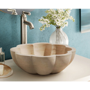 Handcrafted Turkish Travertine Pumpkin Vessel Bathroom Sink 16 Inch