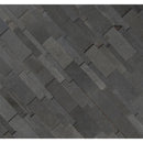 Neptune 3D 12X12 honed basalt mesh mounted mosaic tile SMOT-BSLTB-3DH product shot multiple tiles angle view
