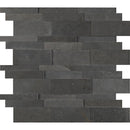 Neptune 3D 12X12 honed basalt mesh mounted mosaic tile SMOT-BSLTB-3DH product shot multiple tiles close up view