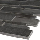 Neptune 3D 12X12 honed basalt mesh mounted mosaic tile SMOT-BSLTB-3DH product shot profile view
