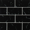 Nero marquina 3x6 matte glass wall tile SMOT-GL-T-NERMAR36 product shot wall close view