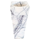 Natural Stone New York White Marble Stand-alone Pedestal Cone Shaped Bathroom Sink angle view