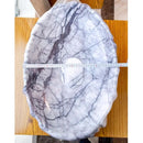 White Marble Sculptural Vessel Bathroom Sink Polished Oval 16x26