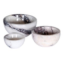 New York White genuine marble nesting bowls set of 3 polished product shot