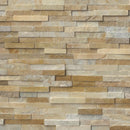 New golden white splitface ledger corner 6X18 natural quartzite wall tile LPNLQNEWGLDWHI618COR product shot multiple tiles top view