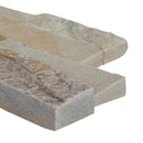 New golden white splitface ledger corner 6X18 natural quartzite wall tile LPNLQNEWGLDWHI618COR product shot profile view