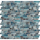 Night sky interlocking 11.88X13.5 glass mesh mounted mosaic tile SMOT-GLSIL-NIGSKY8MM product shot multiple tiles top view