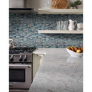 Night sky interlocking 11.88X13.5 glass mesh mounted mosaic tile SMOT-GLSIL-NIGSKY8MM product shot wall view