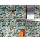 Night sky subway 11.81x11.81 textured glass mesh mounted mosaic tile SMOT-GLSST-NIGSKY8MM product shot kitchen view 2