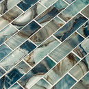 Night sky subway 11.81x11.81 textured glass mesh mounted mosaic tile SMOT-GLSST-NIGSKY8MM product shot multiple tiles angle view