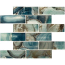 Night sky subway 11.81x11.81 textured glass mesh mounted mosaic tile SMOT-GLSST-NIGSKY8MM product shot multiple tiles view