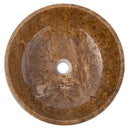 Noce Brown Hand Carved Travertine Vessel Sink 16 Inch Polished