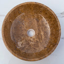 Noce Brown Travertine Natural Stone Above Vanity Bathroom Sink Polished (D)16" (H)6" top view