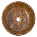 Noce Brown Travertine Natural Stone Above Vanity Bathroom Sink Polished (D)16" (H)6" top view product shot