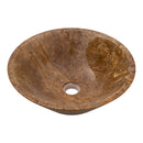 Noce Brown Travertine Powder Room Above Vanity V-Shape Tapered Sink (D)16" (H)6" angle view