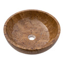 Noce Brown Travertine Natural Stone Above-vanity Bathroom Sink Polished (D)16" (H)6" angle view product shot